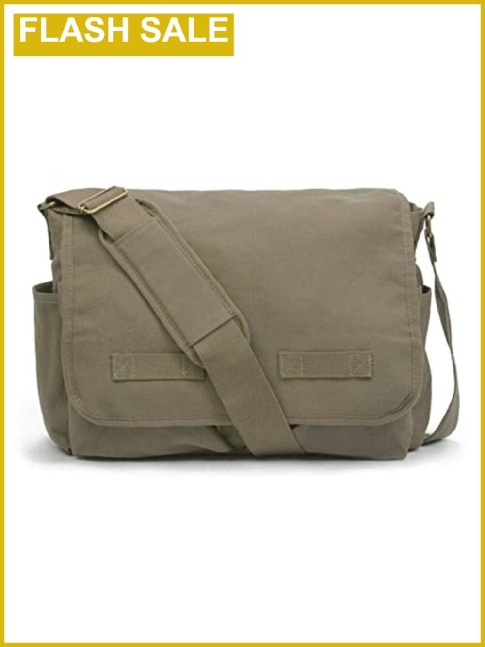 Vintage Heavyweight Cotton Canvas Messenger Bag with Padded Strap